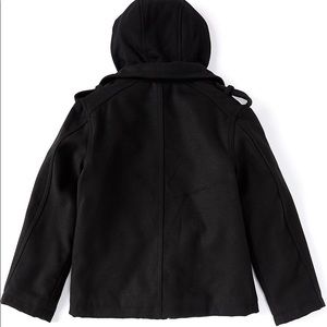 *BOYS* Hooded Double Zip Front Military Jacket